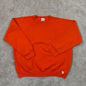Vintage Discus Athletic Orange Crewneck Sweatshirt Mens XL Made in USA Casual